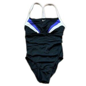 NIKE SWIMSUIT SIZE 10 or MEDIUM  BLACK WHITE PURPLE BATHING SUIT